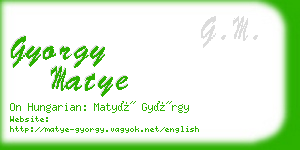 gyorgy matye business card